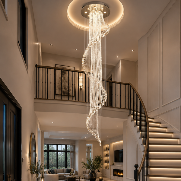 Jasmine Crystal Spiral Raindrop Chandelier