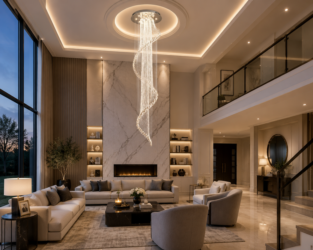 Jasmine Crystal Spiral Raindrop Chandelier