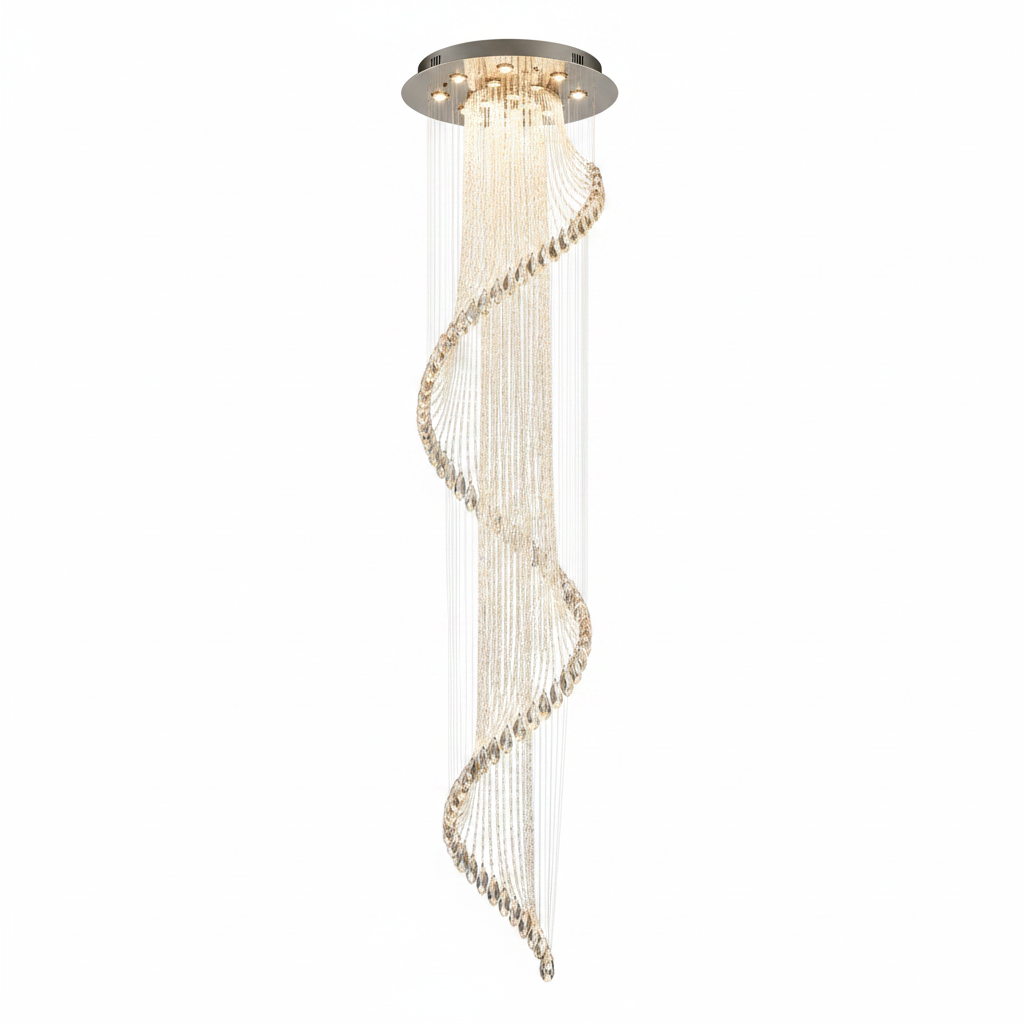 Jasmine Crystal Spiral Raindrop Chandelier
