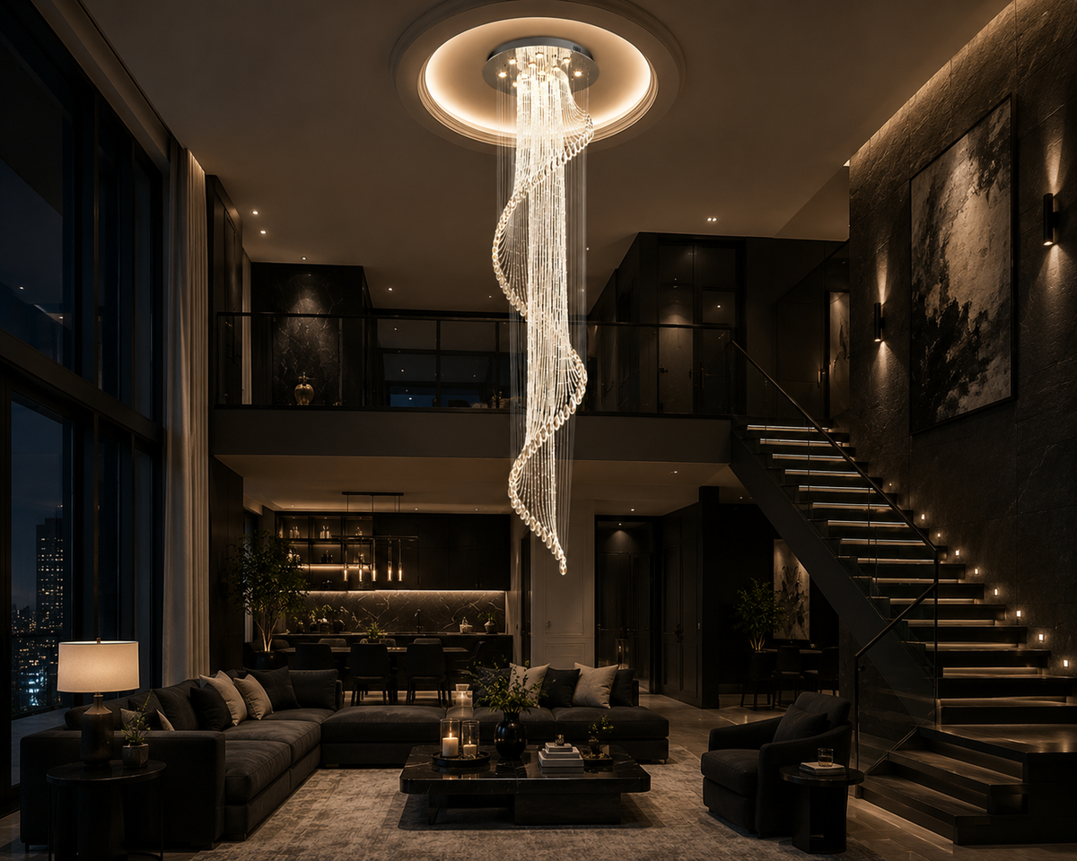 Jasmine Crystal Spiral Raindrop Chandelier